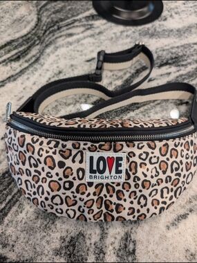 Brighton Leopard Print LOVE Belt Bag - Taupe & Black